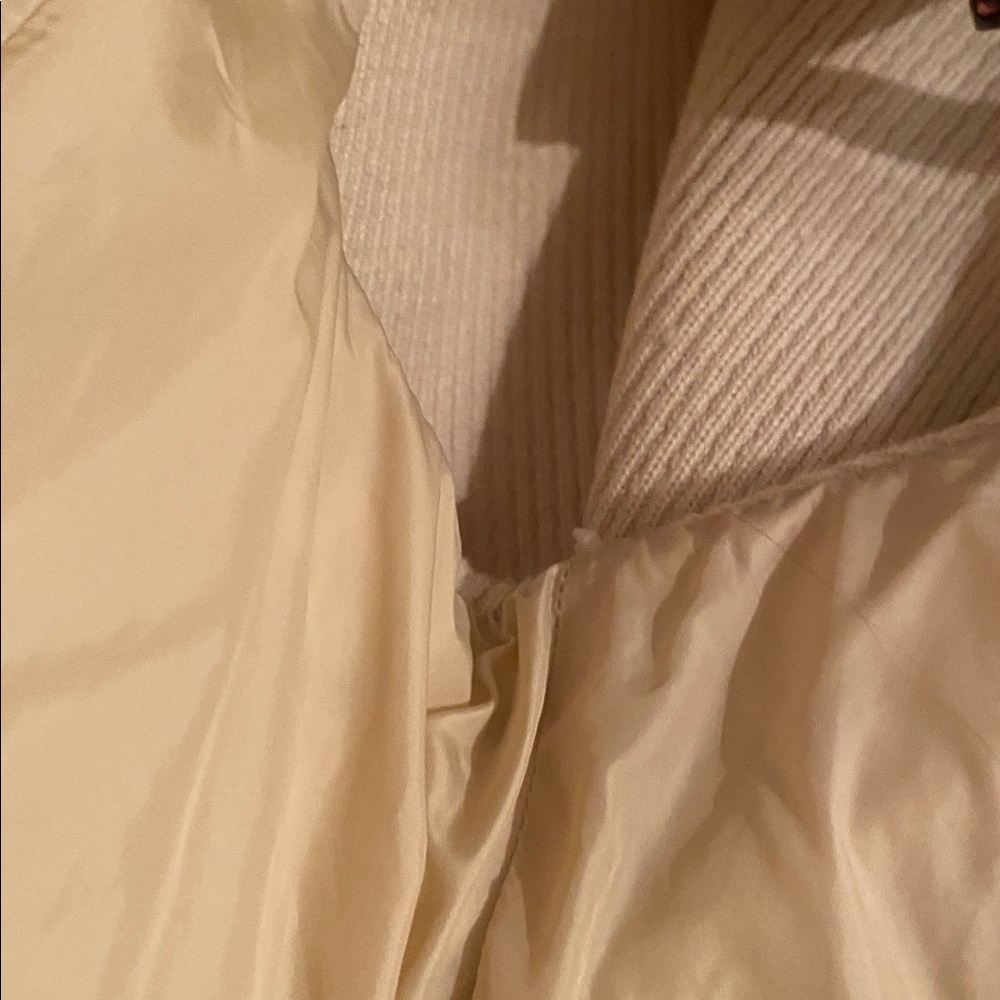 Geox Puffer Cream Jacket With Knit Sleeves - Picture 7 of 11